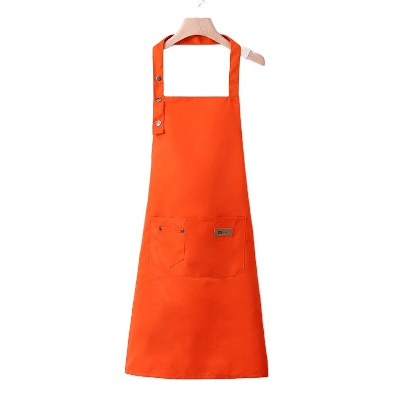 Apron di cotone di tela neutrale per genere con logo personalizzato Apron da cucina impermeabile