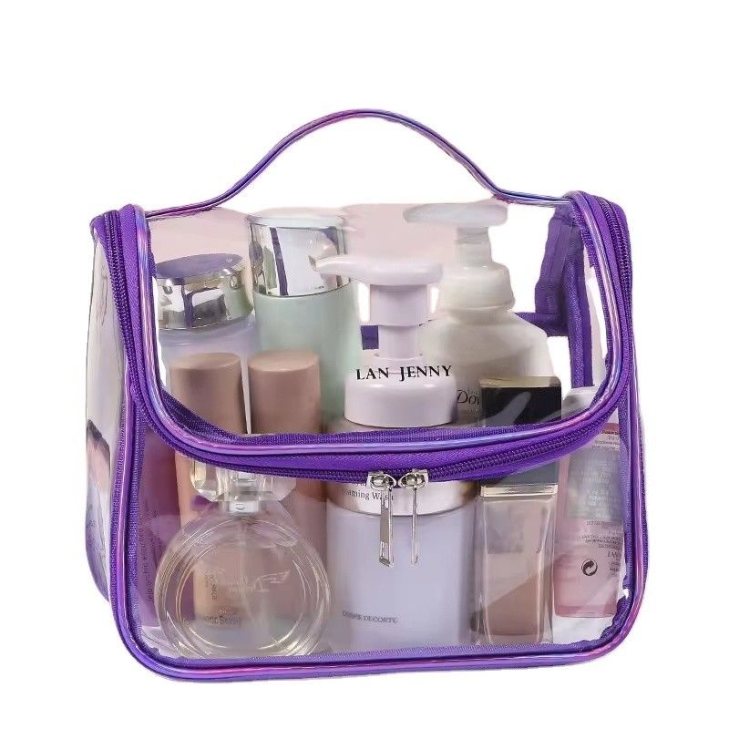 Acquisti trasparente bellezza di viaggio Toiletry PVC Custom Cosmetic Bag per i viaggi