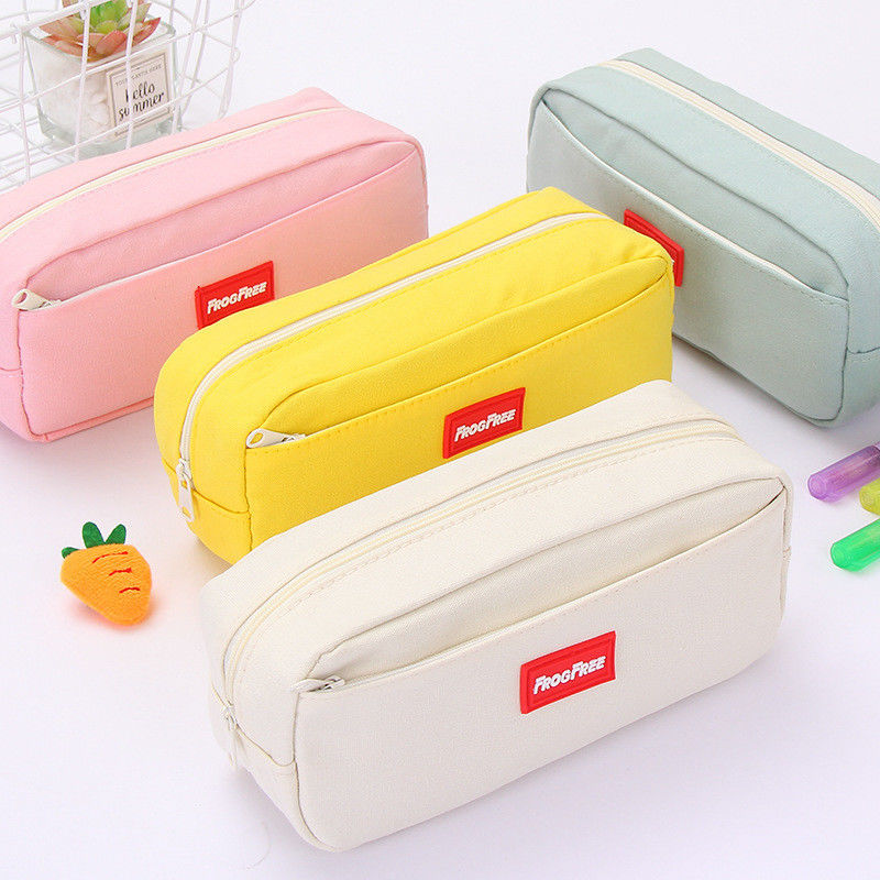 Cassa a matita creativa di grande capacità in tela colorata per forniture scolastiche