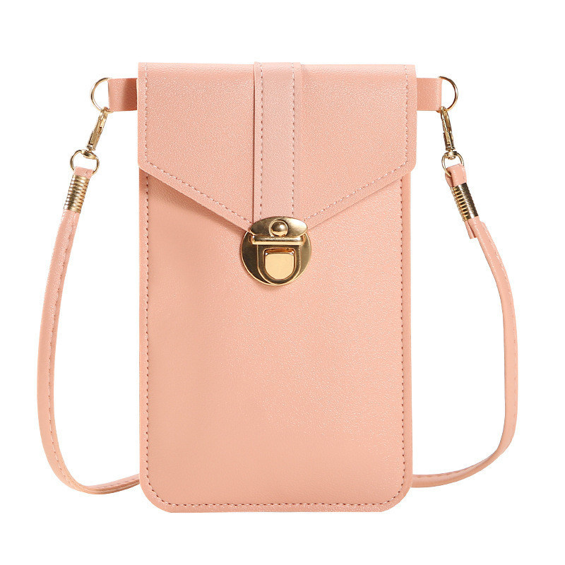 La vita quotidiana Piccola borsa telefonica crossbody con decorazione del logo personalizzato e cintura per il collo