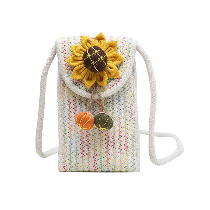 Borsa tessuta fiori spalla crossbody borsa da donna per colore personalizzato e vacanza in spiaggia