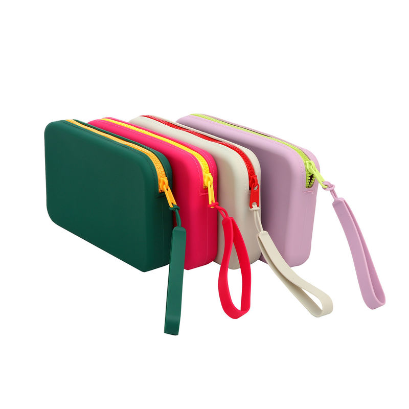 Borsa di stoccaggio per la produzione digitale con logo borsa cosmetica impermeabile spazzola per trucco in silicone