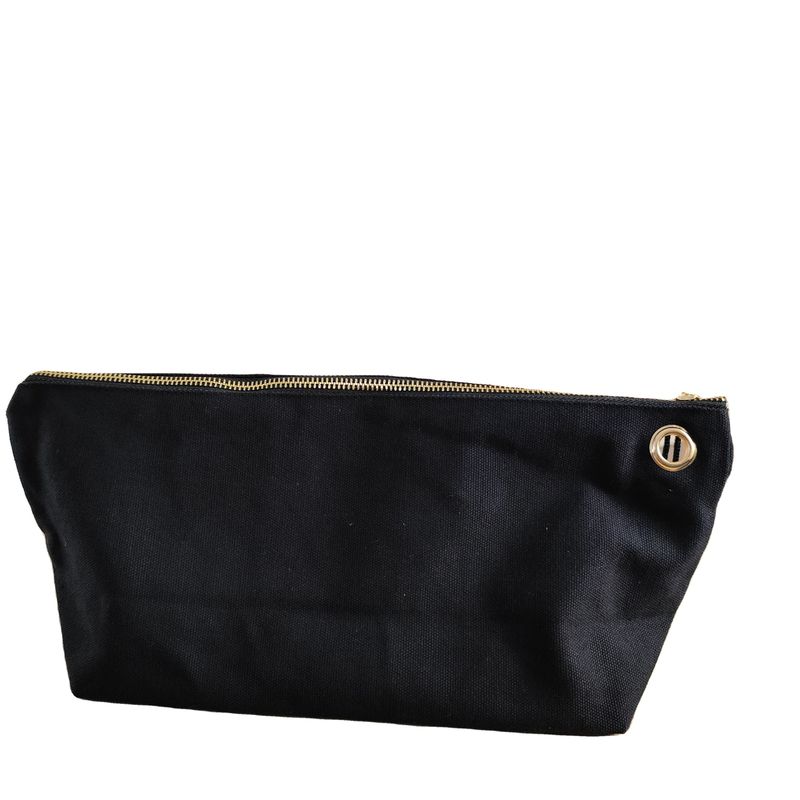 OEM/ODM accettato Logo personalizzato stampato su tela Borsa di trucco con cerniera per la conservazione di matite e monete