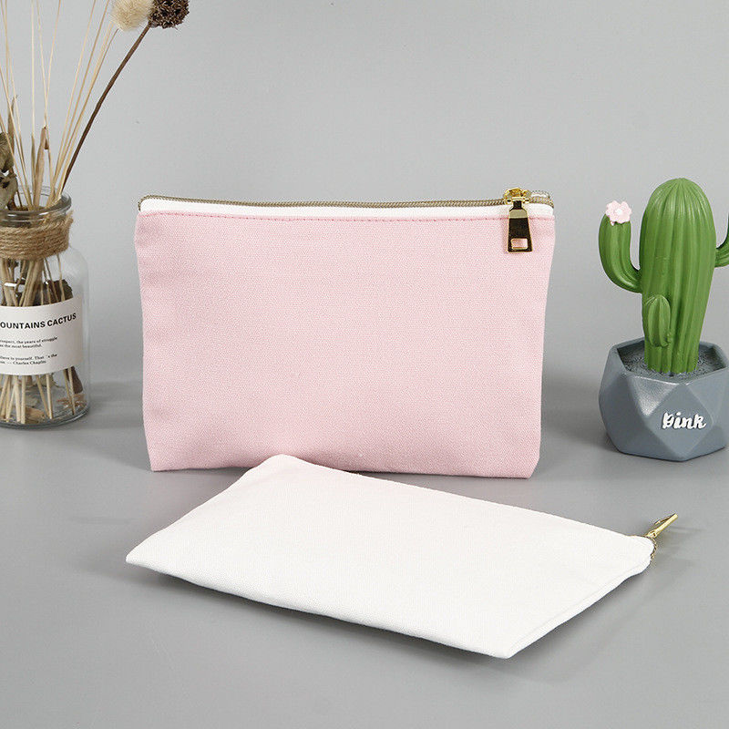 Logo personalizzato Canvas Pencil Bag Organizzatore perfetto per viaggi articoli da bagno e trucco