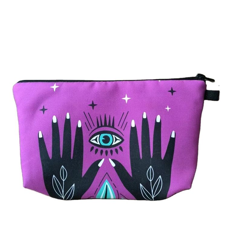 Acquisti Promozione Bellezza Poliestere Zipper Travel Makeup Cosmetici Borsa Medium Size