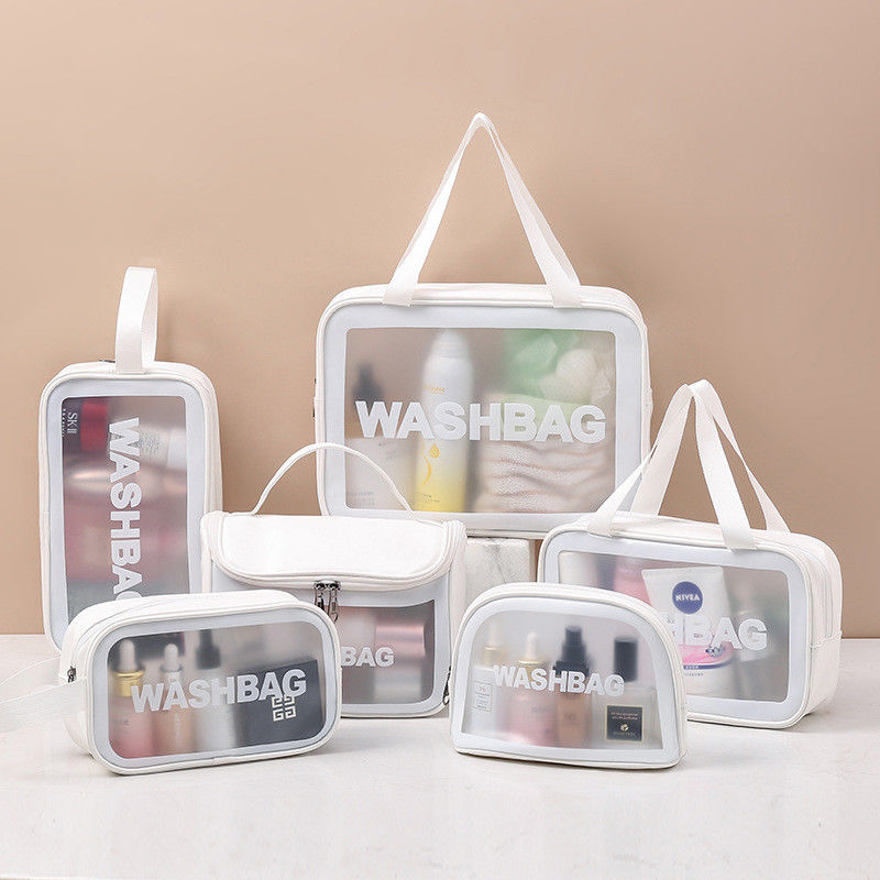 Chiusura a cerniera borsa di bellezza personalizzata con logo stampato e borsa cosmetica da viaggio