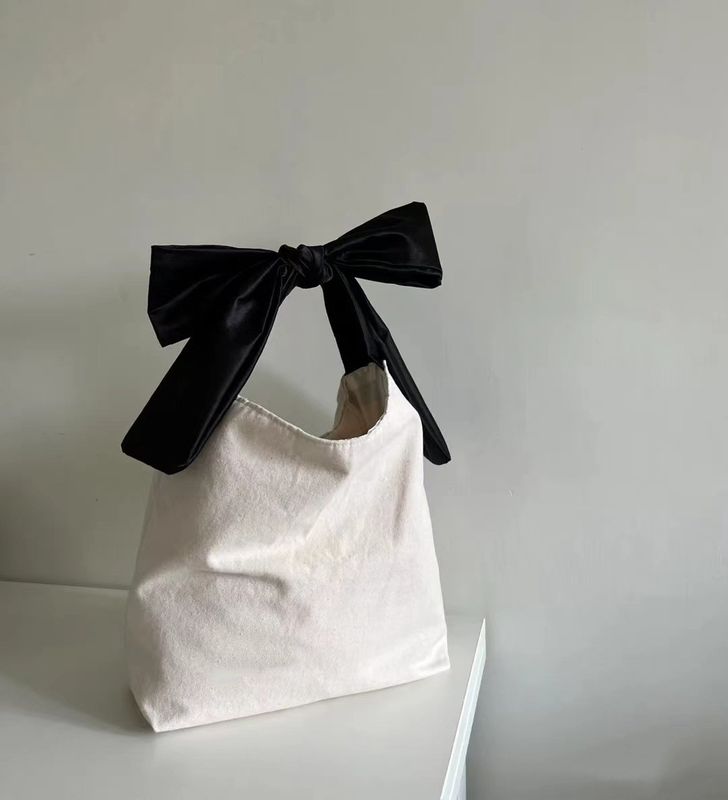 Colore personalizzato Alta capacità stile coreano Bow Hobo Casual Ragazza dolce Adolescenti Donne Acquisti Canvas Bag