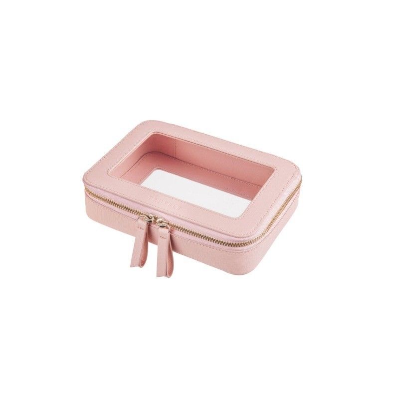 Sacchetto cosmetico in pelle rosa con OEM/ODM accettabile e tipo di modello solido
