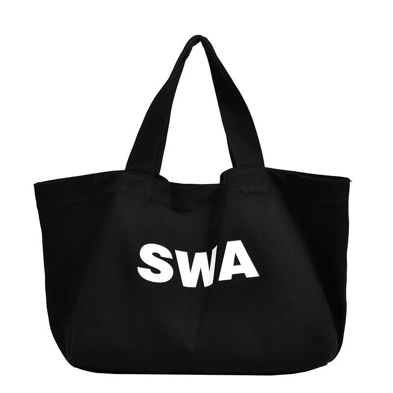Eco Custom Large Canvas Tote Bag Cross Body Bag di cotone con tasca e zip