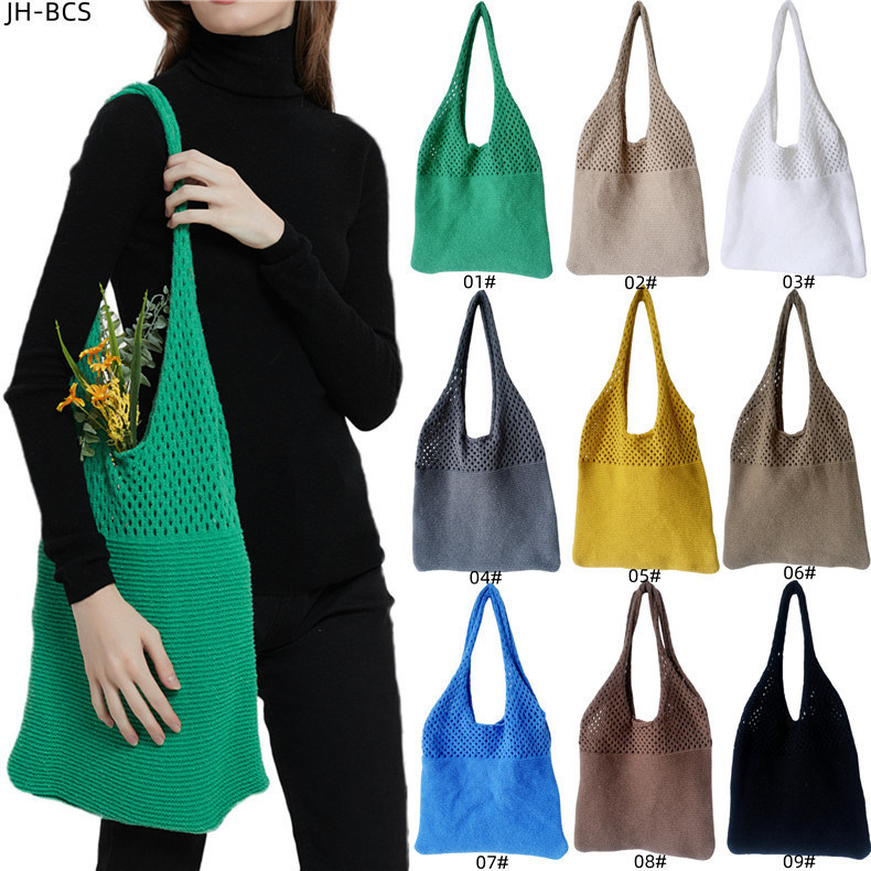 2024 Primavera Autunno e Inverno Stile a manica Donna Borsa a maglia in colore solido