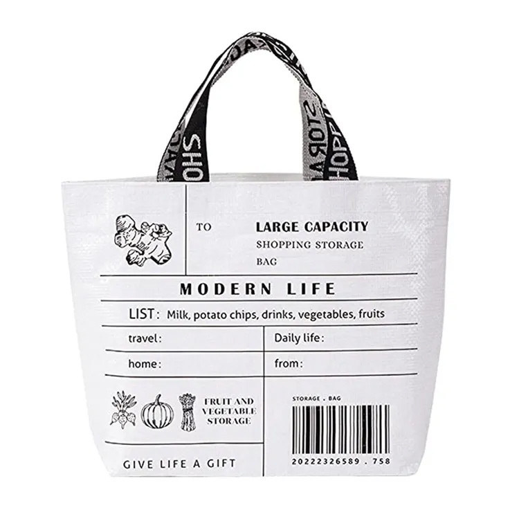 Stile manipolato Personalized Tote Shopping Bag con colore personalizzato e logo multicolore