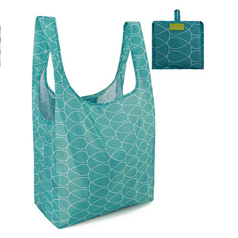 Medium Size Ripstop Riutilizzabile Pieghevole Pieghevole Tote Sacchetto di shopping Disegno personalizzabile