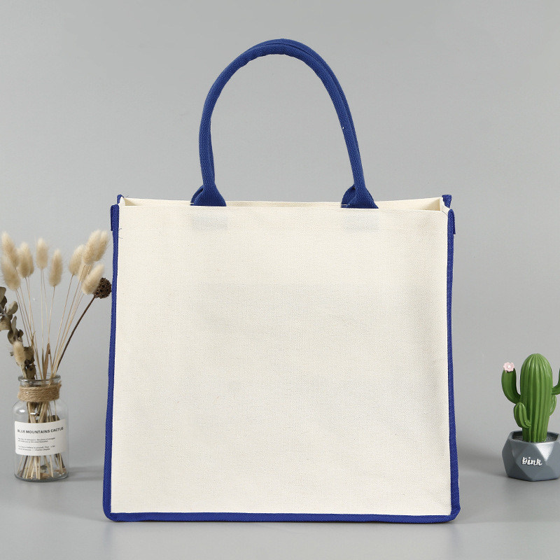 Borsa di carta su misura Blank Bottom Quadrato cotone tela Borsa da shopping per la pubblicità