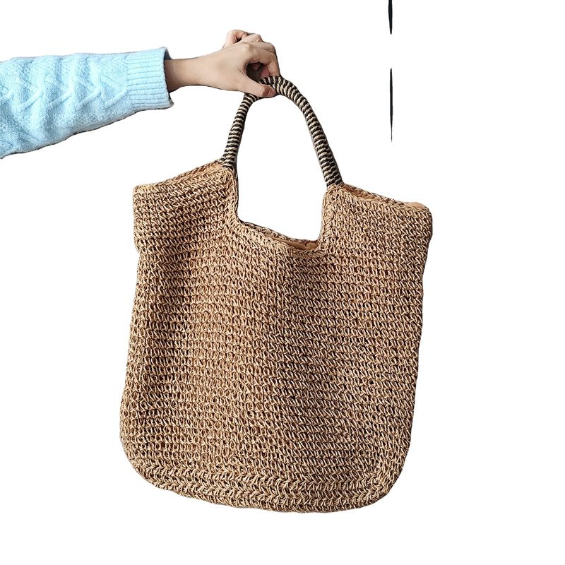 Sacchetto da picnic in stile coreano da donna con sacchetto di paglia con logo personalizzato