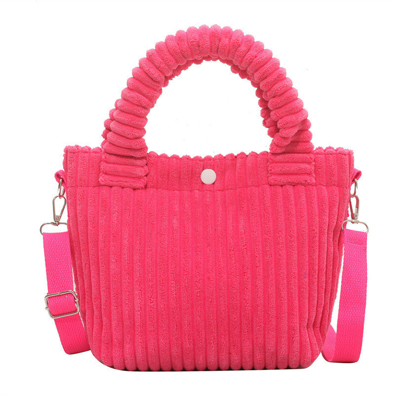 Borsa a mano in corduroy Logo personalizzato Stampa Crossbody Donna Borsa da shopping Mini Tote Bag Stile
