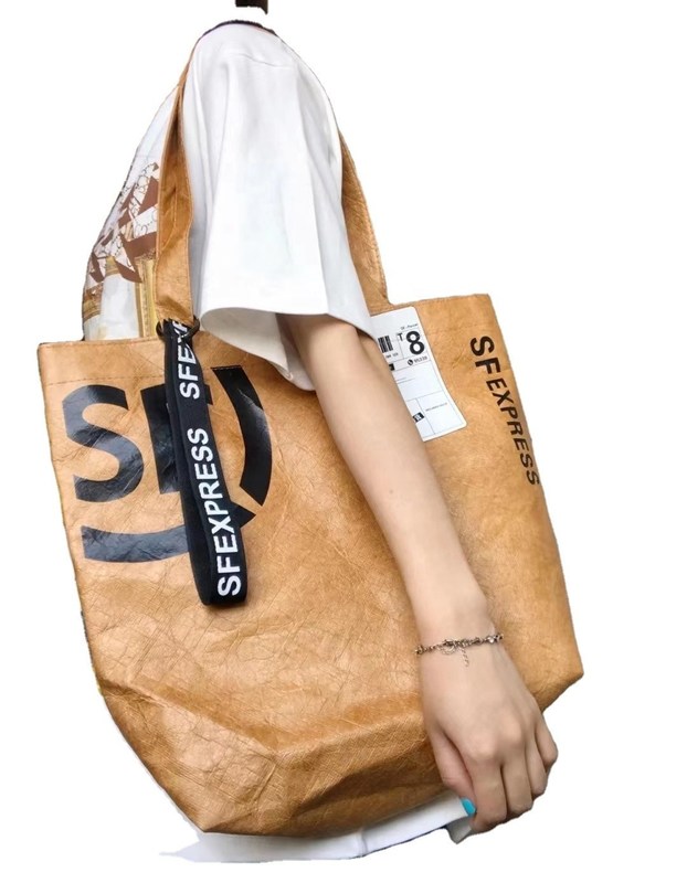 Logo personalizzato colore personalizzato impermeabile lavabile Dupont Tyvek Kraft Paper Market Tote