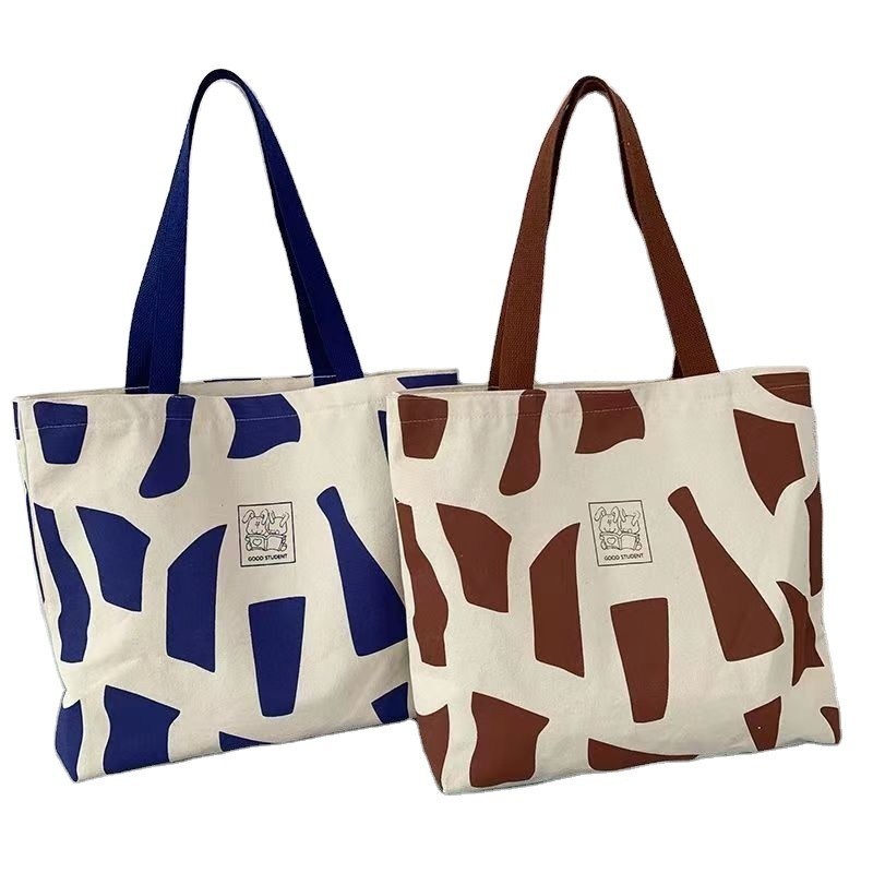 Borsa di shopping ecologica personalizzata Borsa di cotone di tela grande per borsa di fine settimana riciclata per donne