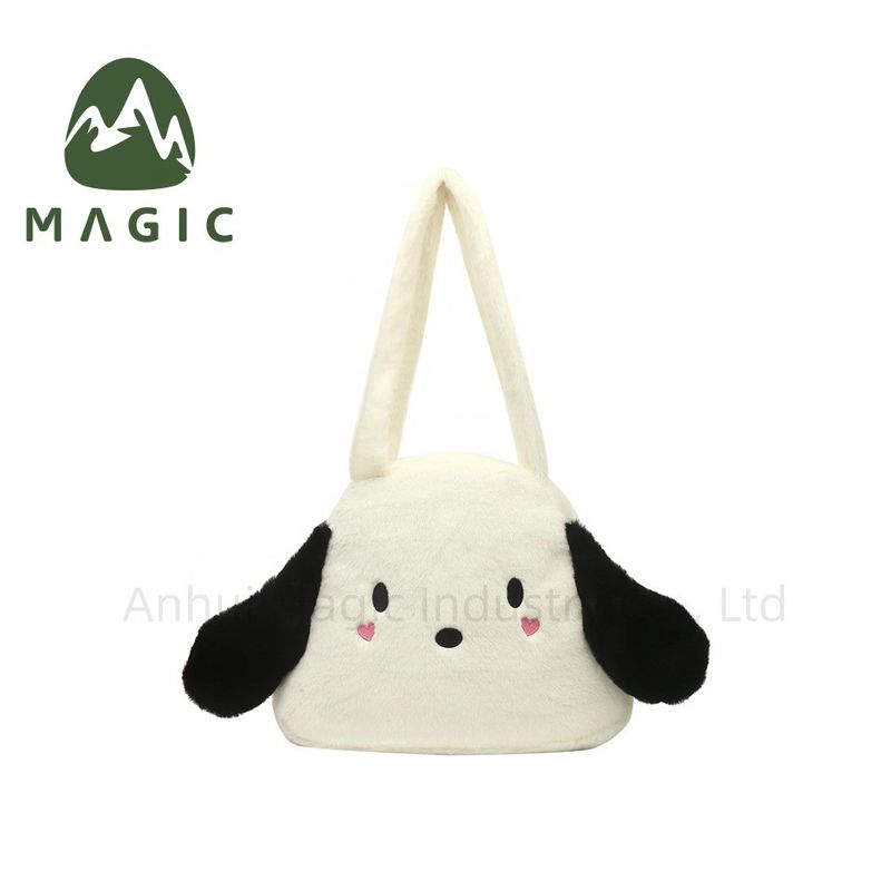 Borsa da shopping a base di peluche con logo personalizzato, borsa da mano per donne per la promozione dei regali natalizi