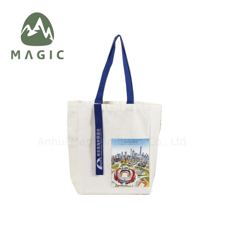 Stile manipolato Stampa personalizzata Borsa Tote di cotone tela per regalo di vacanza ecologico