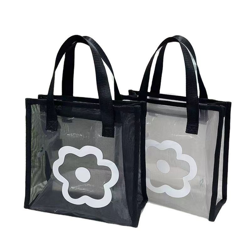 Modello di cartone animato Eco Mini Tote Bag riutilizzabile Custom Printed Polyester Nylon Mesh