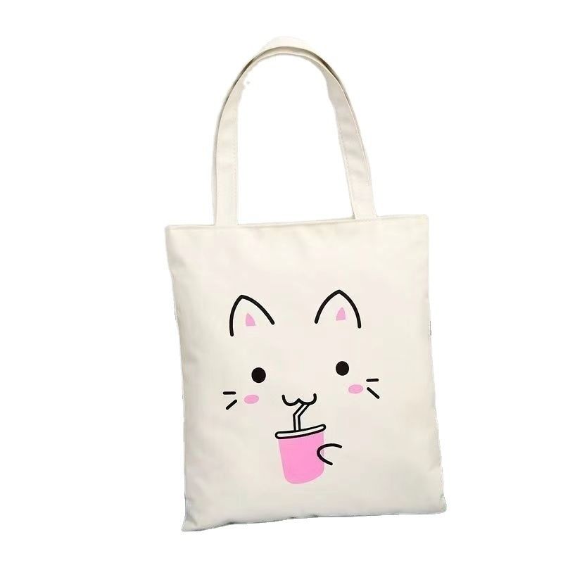Fashion Canvas Shoulder Tote Bag con logo personalizzato Borsa da shopping per la vita scolastica quotidiana