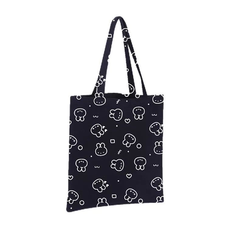 Lettera Stampa Canvas Organico Cotone Generi alimentari Shoulder Tote Bag per la pubblicità riutilizzabile