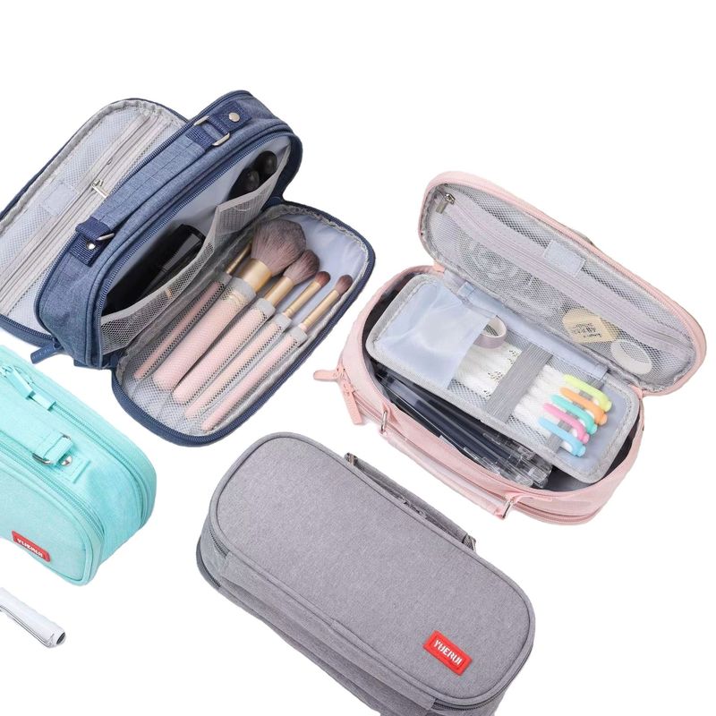 Borsa a matita riutilizzabile, riciclabile, di colore naturale, semplice stampa, personalizzata, con prestazioni