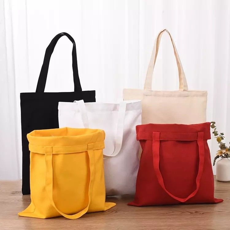 Borsa da shopping di cotone riutilizzabile di medie dimensioni personalizzata e personalizzata per lo shopping