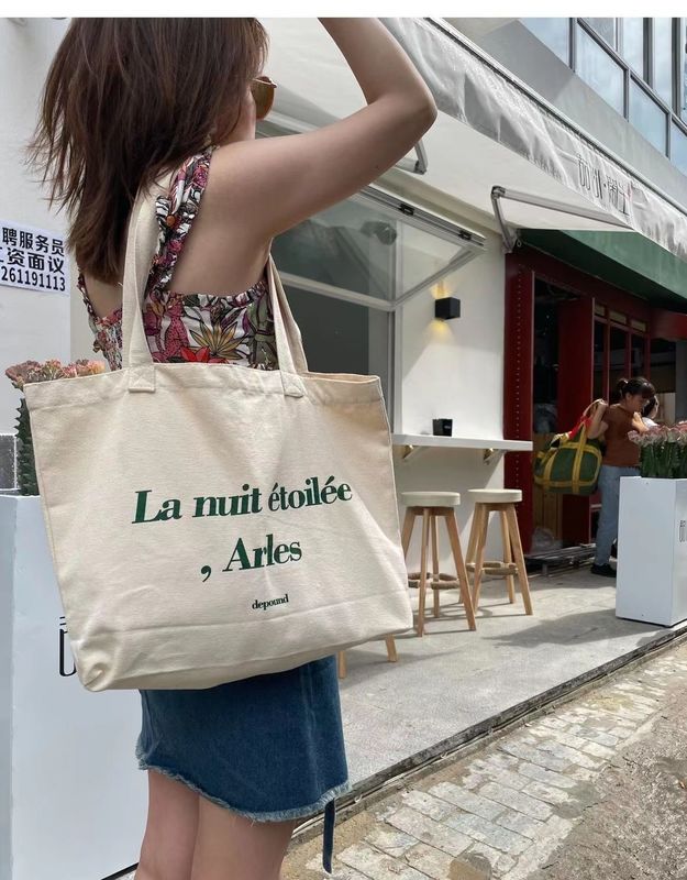 Logo personalizzato stampato Canvas Tote Bag per la vendita al dettaglio extra grande dimensione