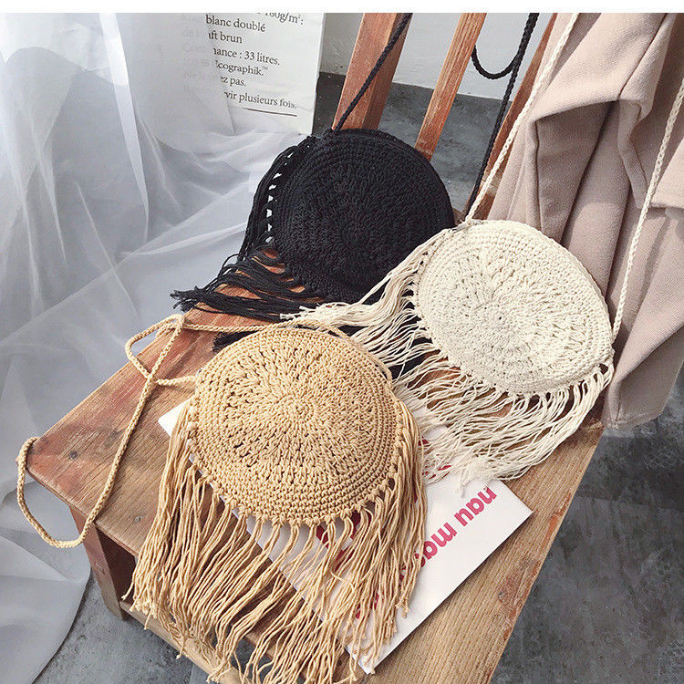 Borse da mano da donna a crochet a macramma multicolore Borse da bagno da spiaggia tessute
