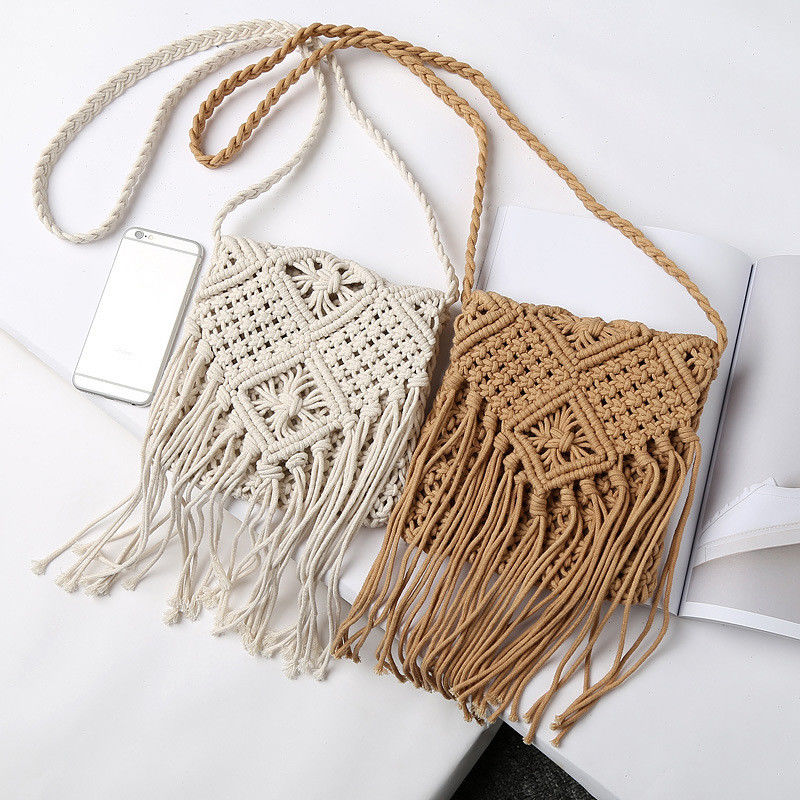 Logo personalizzato Donna Straw Clutch Weave Shoulder Summer Beach Crossbody Borsa con chiusura a zip