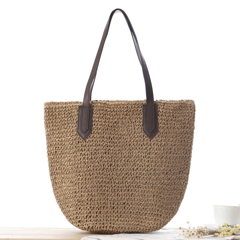 Borse da paglia per donne Summer Natural Raffia Borsa da paglia da spiaggia con due maniglie Nuovo arrivo
