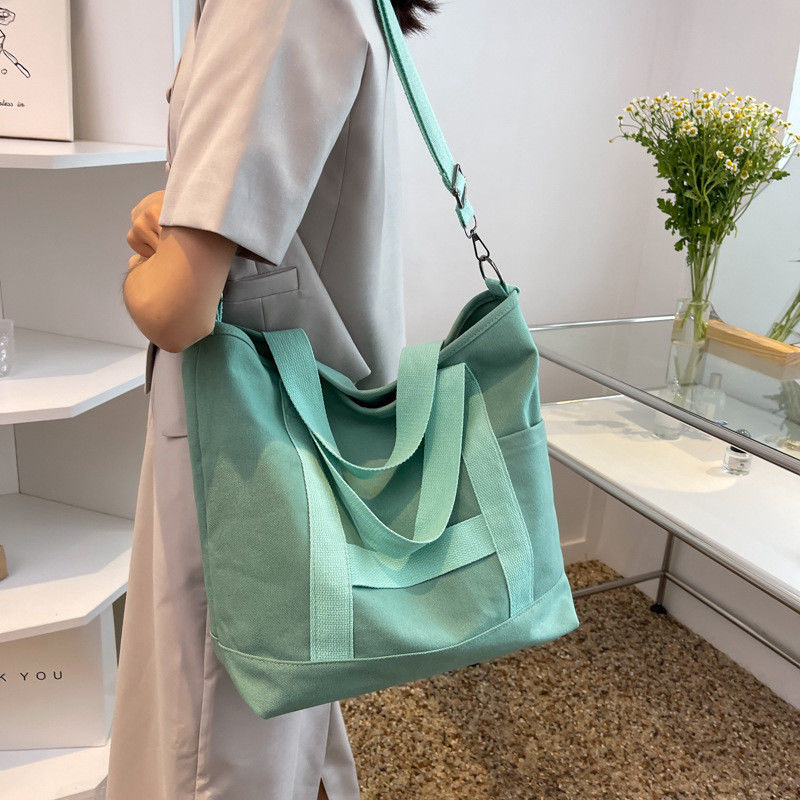 Logo personalizzato Colore Eco Cotton Canvas Tote Shoulder Bag per Fashion Design