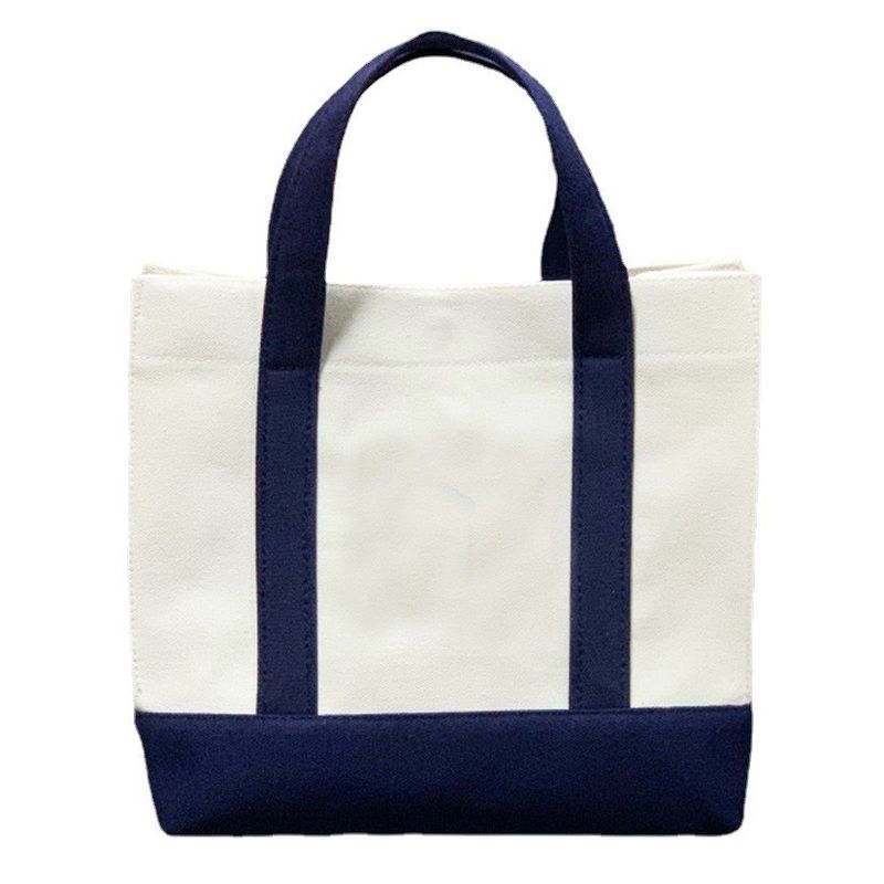 Borsa da shopping Eco Blank Line Tote Canvas riutilizzabile con logo personalizzato e logo personalizzato